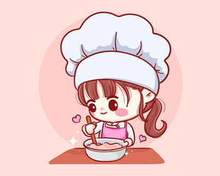 卡通小女孩矢量