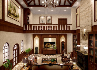 美式别墅效果图
