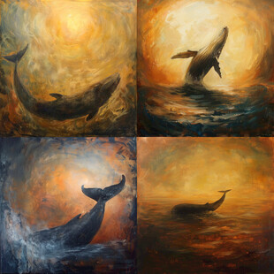 油画鲸鱼