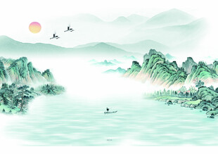 新中式水墨画背景