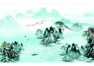 新中式水墨画背景