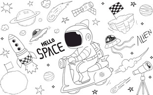 星空线条背景墙 