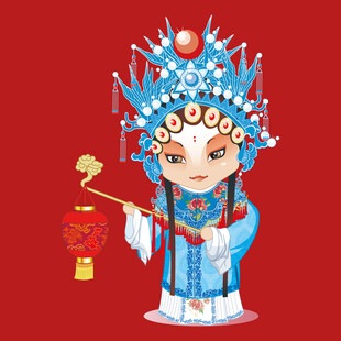 手绘京剧人物
