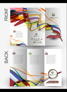 炫彩线色三折页