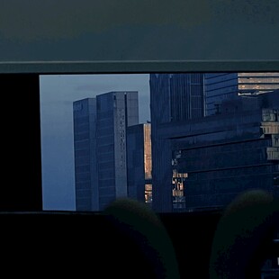 蓝色现代简约城市建筑风光摄影