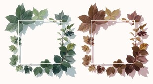 树叶边框免扣素材