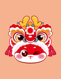 俏皮蛇宝宝手绘卡通插画生肖IP