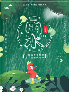 雨水节海报展板素材