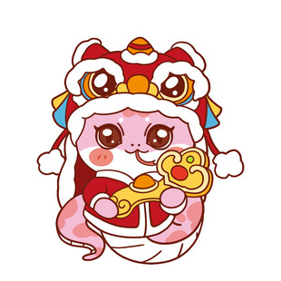 蛇年春节卡通插画