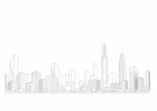 深圳城市剪影矢量图