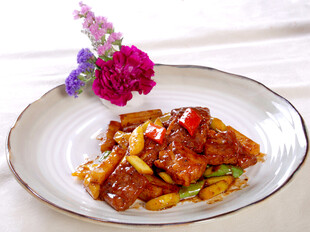 烧汁牛仔粒