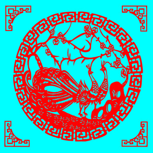 孔雀富贵剪纸