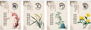 梅 兰 竹 菊 文化长廊文化墙