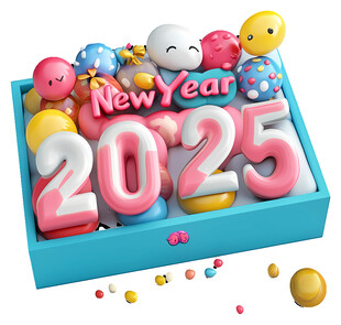 立体2025蛇年数字创意