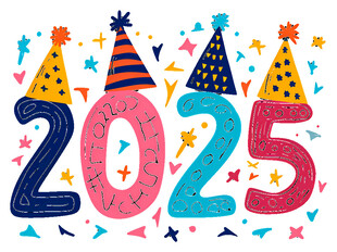 2025蛇年数字创意卡通