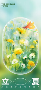 立夏节海报展板素材