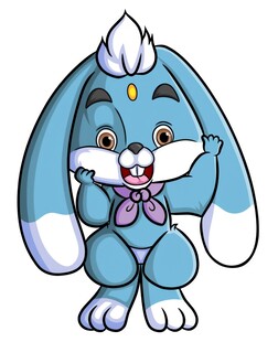 长长耳朵坐着兔子