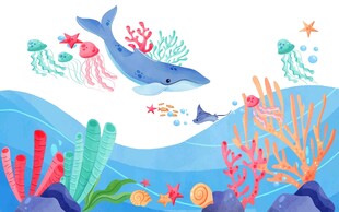   海洋世界背景墙  