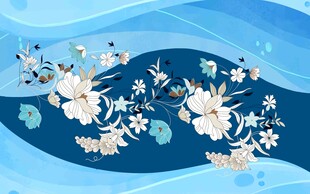  花朵背景墙  