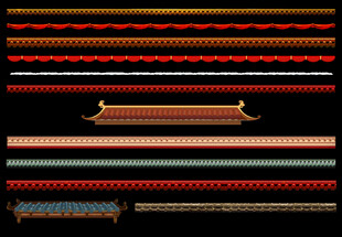 中式古风屋檐png素材