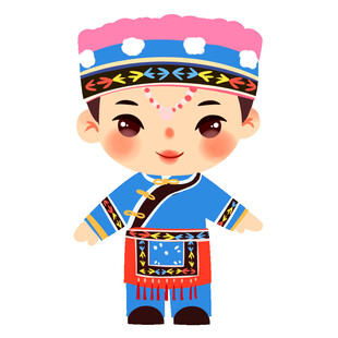 仫佬族人物插画