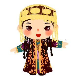 乌孜别克族人物插画