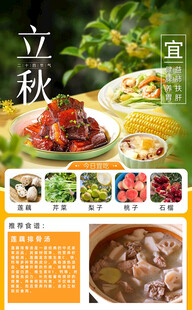 立秋24节气养生饮食海报
