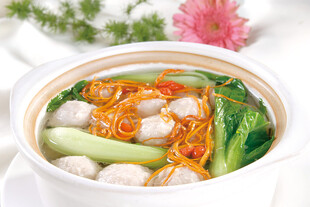 虫草花煲狮子头