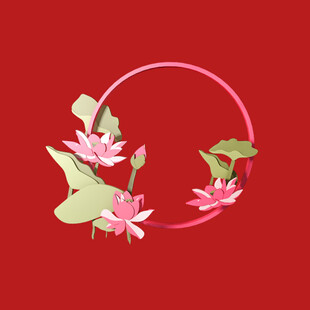 花卉底纹边框 
