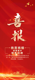 红色喜报展架