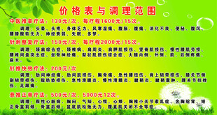 中医推拿价目表