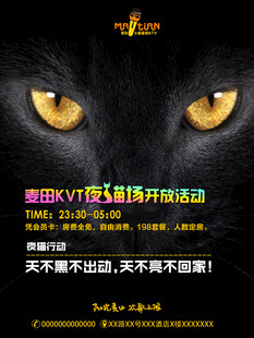 麦田KTV夜猫场活动海报