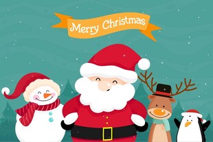 圣诞冬日大雪下雪治愈插画海报