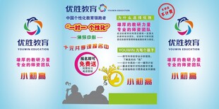 优胜教育广告桌海报