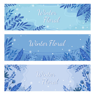 冬季雪花横幅