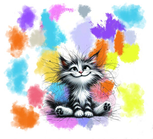 定位扎染猫