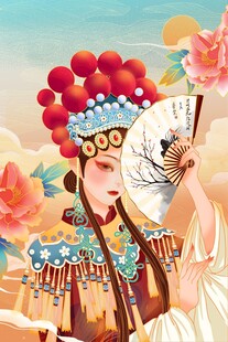 国潮风京剧人物