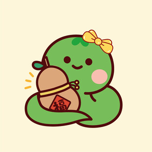 小青蛇卡通插画葫芦