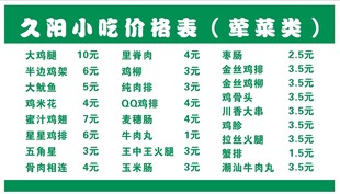 土豆片菜单