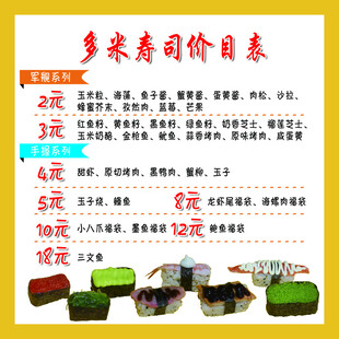 寿司价目表