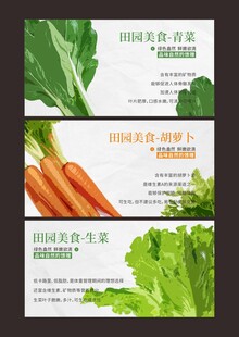 新鲜绿色蔬菜田园美食介绍展板