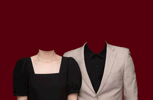 黑色礼服结婚证件照