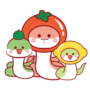 3只蛇宝宝水果头套