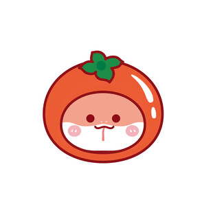 蛇宝宝水果头套卡通插画