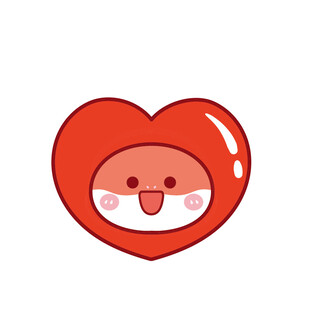 蛇宝宝水果头套爱心卡通插画