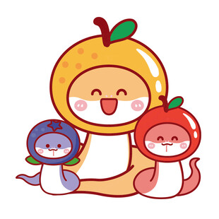 蛇宝宝水果头套橘子