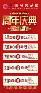 小淘米养发馆周年庆典海报