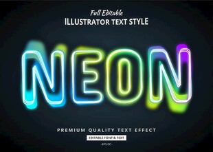 霓虹灯效果EPS字体样机