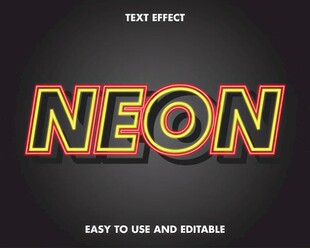 霓虹灯效果EPS字体样机