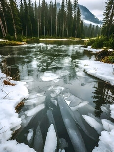 冰封的湖面